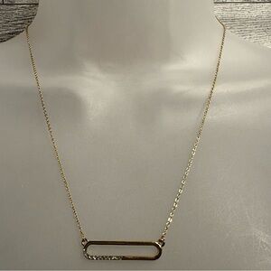 Elegant Gold Necklace with Bar Pendant